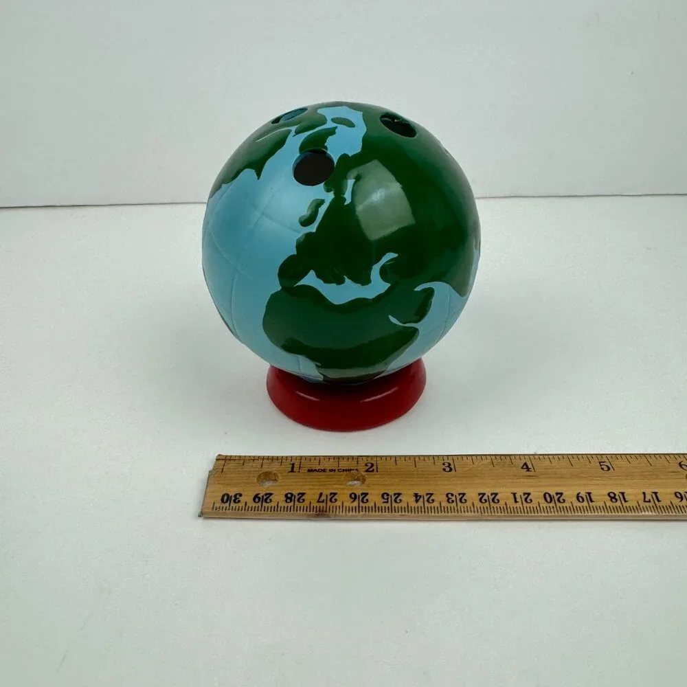 Vtg World Class Student Painted World Globe Map Pencil Holder Russ Bernie and Co